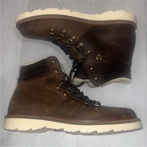 Brown Men's Lace-Up Leather Boots made in Portugal . Brand new no box